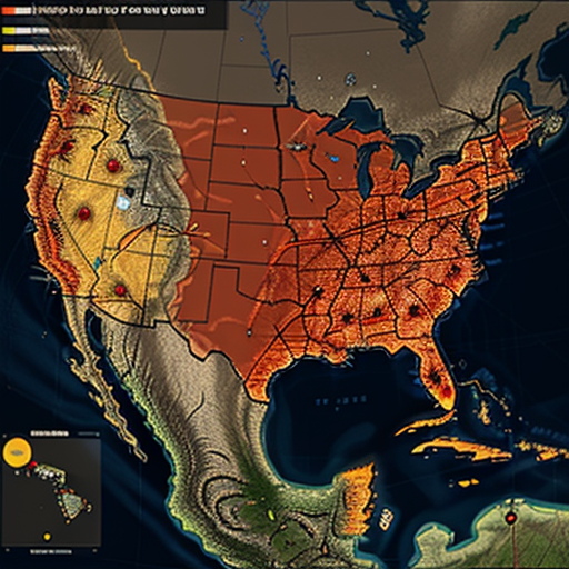 A stylized map of the united states with a vibrant, pulsing energy grid overlaid, signifying strategic control.